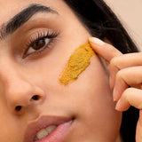 Eliciting a rush of vitality, our Face Sand is an addictive beauty ritual. An ancient Ayurvedic recipe handed down over generations, this hand-blended treat is a union of Vedic, organic, biodynamic turmeric, rare Kashmiri saffron and neem. Gentle and supremely effective, it lifts dead skin cells, drawing out impurities, clearing acne, congestion, blemishes, and encouraging blood flow.